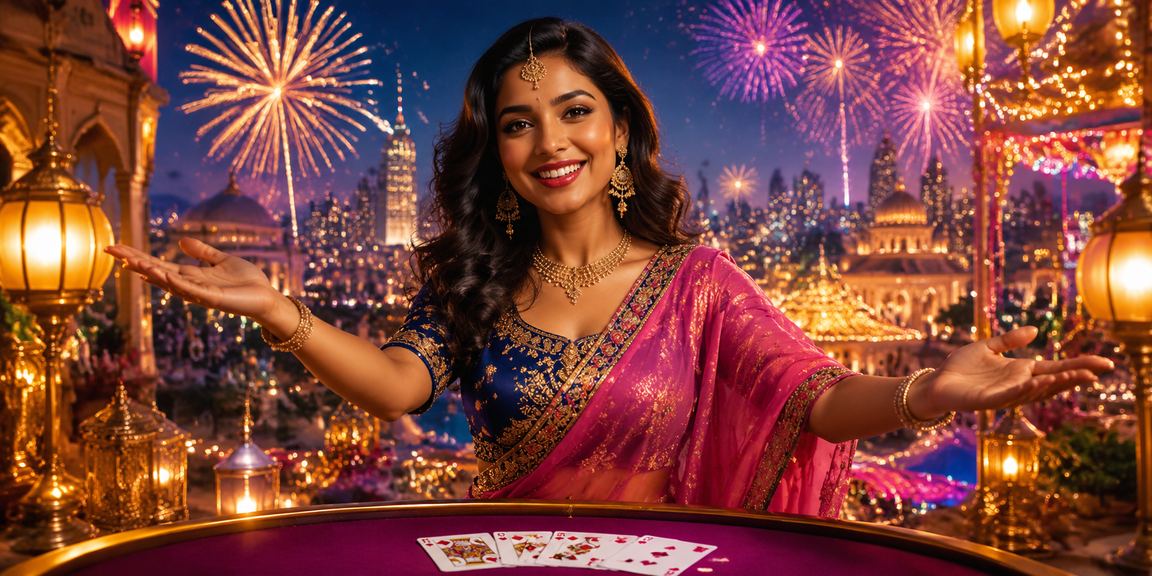 Players enjoying Teen Patti card game in Bollywood style setting