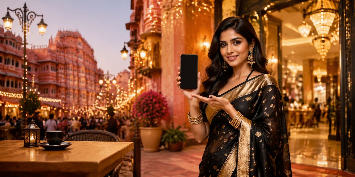 Mobile user playing Andar Bahar on smartphone app in Jaipur