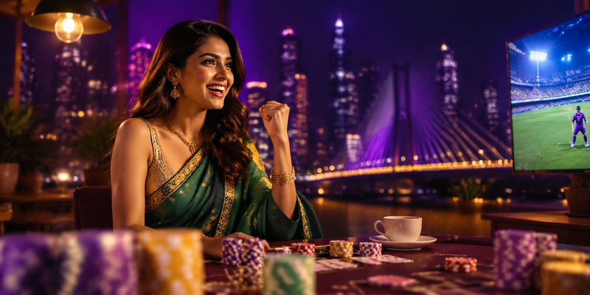 Baccarat game played by woman in saree in Mumbai Bandra district